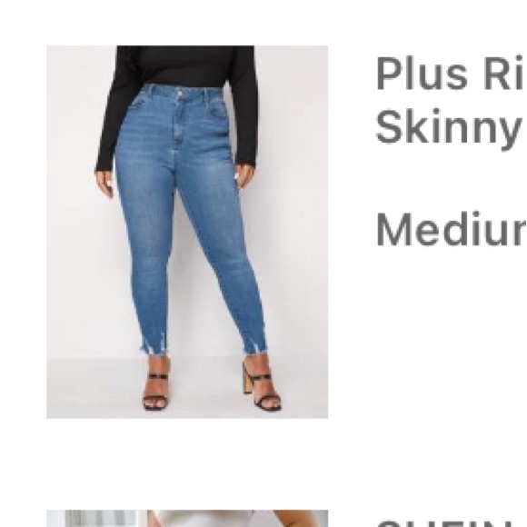 Plus Ripped Raw Hem Skinny Jeans - Picture 2 of 2